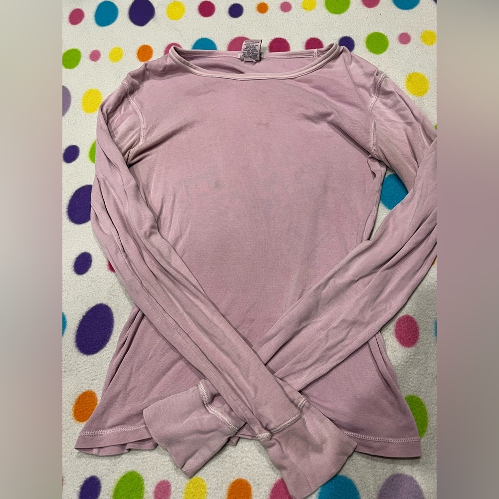 OLD NAVY AUTHENTIC VINTAGE y2k plain lilac longsleeve top SEVERAL FLAWS PICTURED